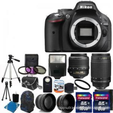 Nikon D5200 Digital SLR Camera w 4 Lens Complete DSLR Kit 24GB